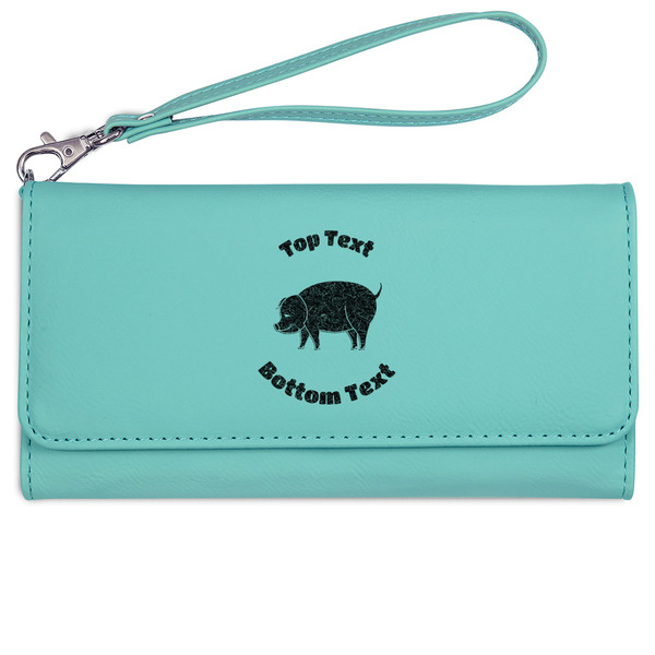 Barbeque Ladies Wallet - Leather - Teal - Front View