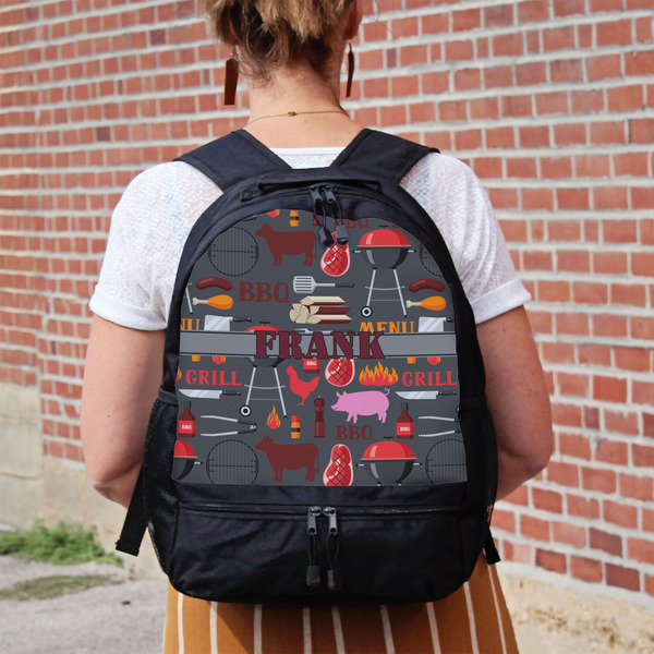 Barbeque Large Backpack - Black - On Back