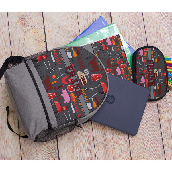 Barbeque Large Backpack - Gray - With Stuff