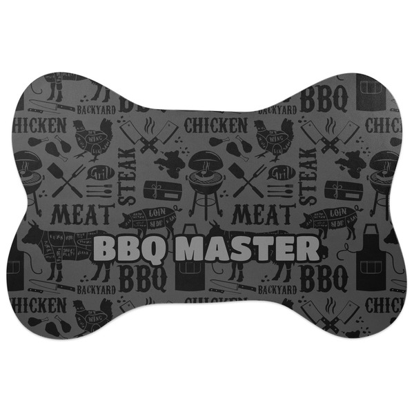 Custom Barbeque Bone Shaped Dog Food Mat (Large) (Personalized)