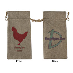 Barbeque Large Burlap Gift Bag - Front & Back (Personalized)