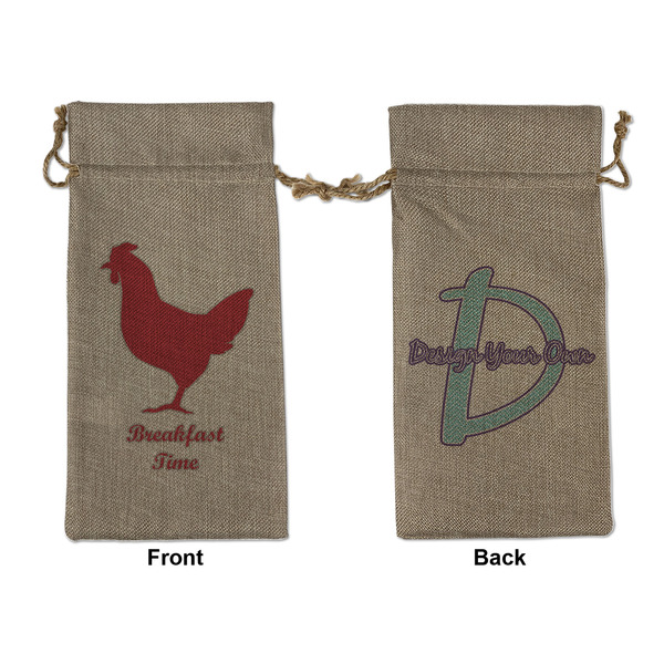 Custom Barbeque Large Burlap Gift Bag - Front & Back (Personalized)