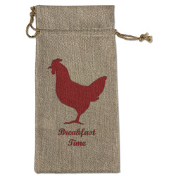 Barbeque Large Burlap Gift Bag - Front (Personalized)