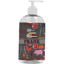Barbeque Plastic Soap / Lotion Dispenser (16 oz - Large - White) (Personalized)