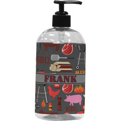 Barbeque Plastic Soap / Lotion Dispenser (16 oz - Large - Black) (Personalized)