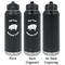 Barbeque Laser Engraved Water Bottles - 2 Styles - Front & Back View