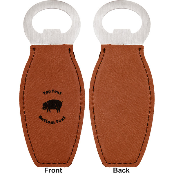 Barbeque Leather Bar Bottle Opener - Front and Back (single sided)