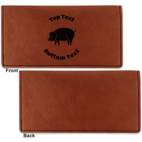 Barbeque Leather Checkbook Holder Front and Back Single Sided - Apvl