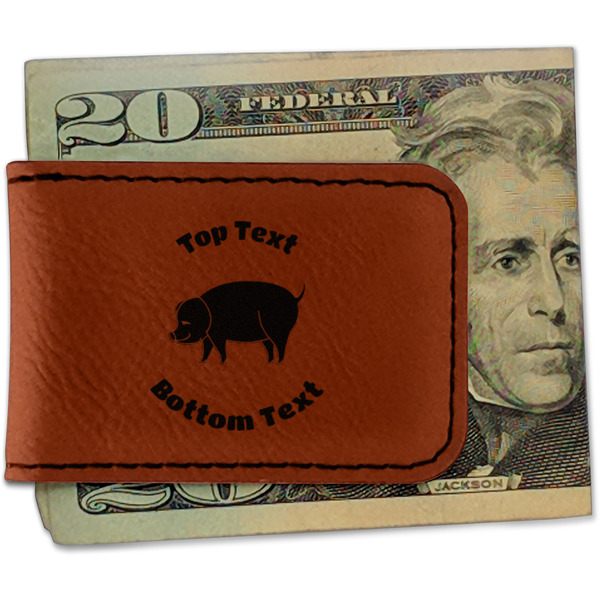 Custom Barbeque Leatherette Magnetic Money Clip (Personalized)