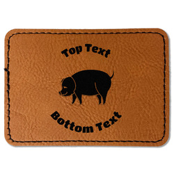 Barbeque Faux Leather Iron On Patch - Rectangle (Personalized)