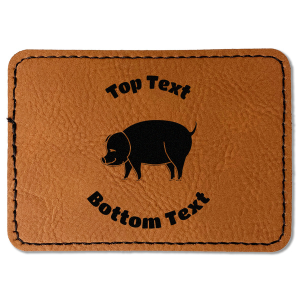 Custom Barbeque Faux Leather Iron On Patch - Rectangle (Personalized)