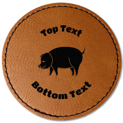 Barbeque Faux Leather Iron On Patch - Round (Personalized)