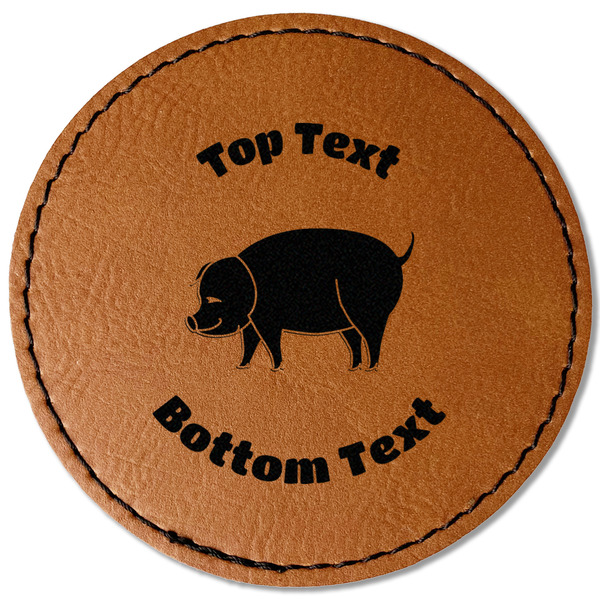 Custom Barbeque Faux Leather Iron On Patch - Round (Personalized)