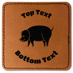Barbeque Faux Leather Iron On Patch - Square (Personalized)