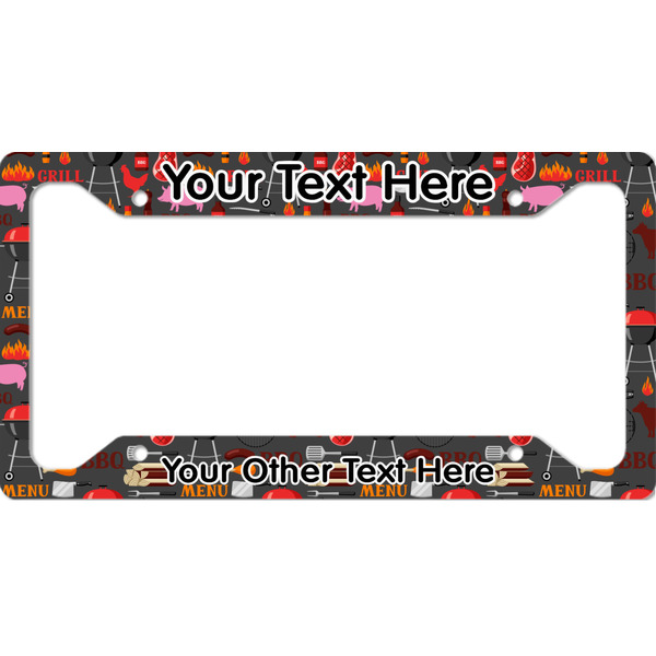 Custom Barbeque License Plate Frame - Style A (Personalized)