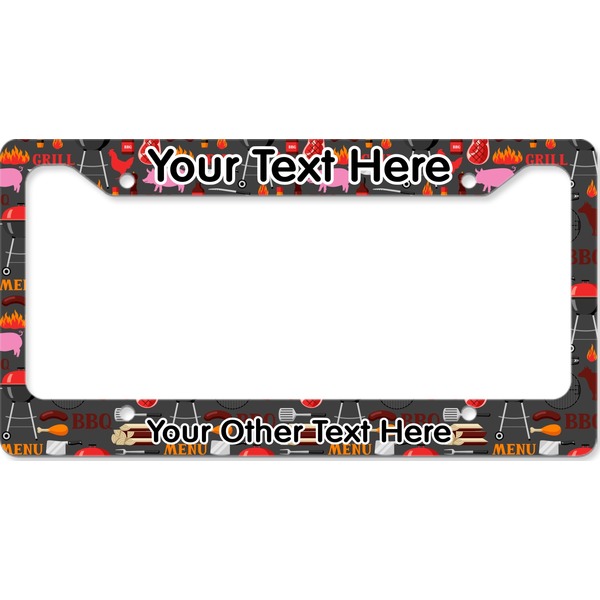 Custom Barbeque License Plate Frame - Style B (Personalized)