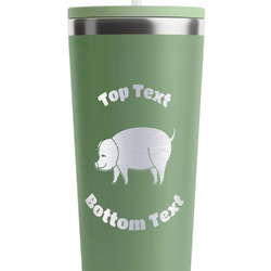Barbeque RTIC Everyday Tumbler with Straw - 28oz - Light Green - Single-Sided (Personalized)