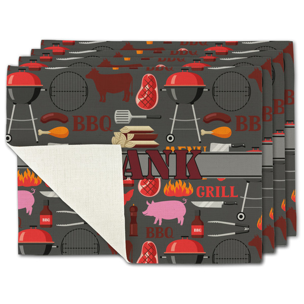 Custom Barbeque Single-Sided Linen Placemat - Set of 4 w/ Name or Text