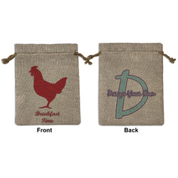 Barbeque Medium Burlap Gift Bag - Front & Back (Personalized)