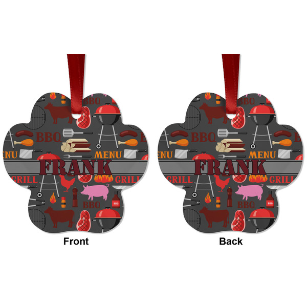 Barbeque Metal Paw Ornament - Front and Back