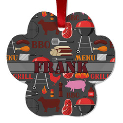 Barbeque Metal Paw Ornament - Double Sided w/ Name or Text