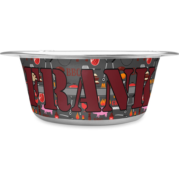 Custom Barbeque Stainless Steel Dog Bowl - Medium (Personalized)