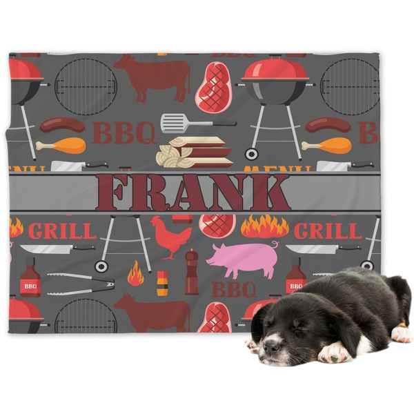 Custom Barbeque Dog Blanket - Large (Personalized)