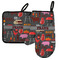 Barbeque Left Oven Mitt & Pot Holder Set w/ Name or Text