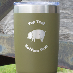 Barbeque 20 oz Stainless Steel Tumbler - Olive - Double Sided (Personalized)