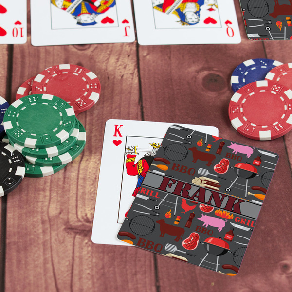 Barbeque On Table with Poker Chips