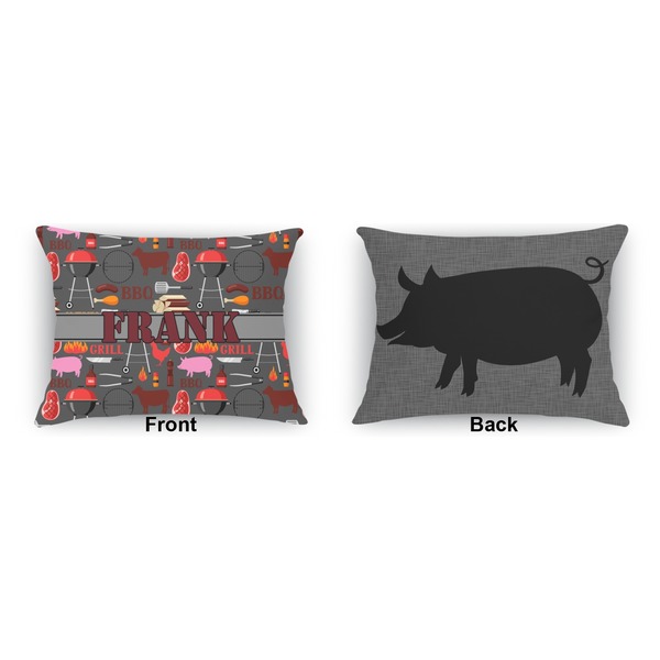 Barbeque Outdoor Rectangular Throw Pillow (Front and Back)