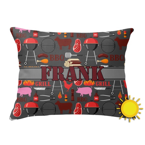 Custom Barbeque Outdoor Throw Pillow (Rectangular) (Personalized)