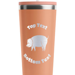 Barbeque RTIC Everyday Tumbler with Straw - 28oz - Peach - Single-Sided (Personalized)