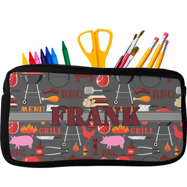 Custom Barbeque Neoprene Pencil Case - Small w/ Name or Text