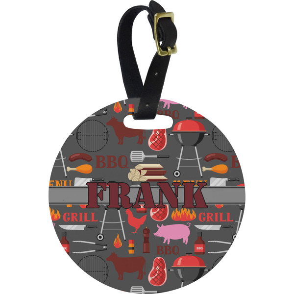 Custom Barbeque Plastic Luggage Tag - Round (Personalized)