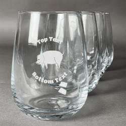 Barbeque Stemless Wine Glasses (Set of 4) (Personalized)