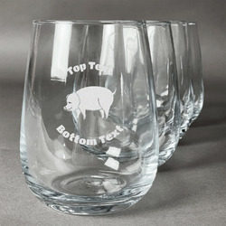 Barbeque Stemless Wine Glasses (Set of 4) (Personalized)
