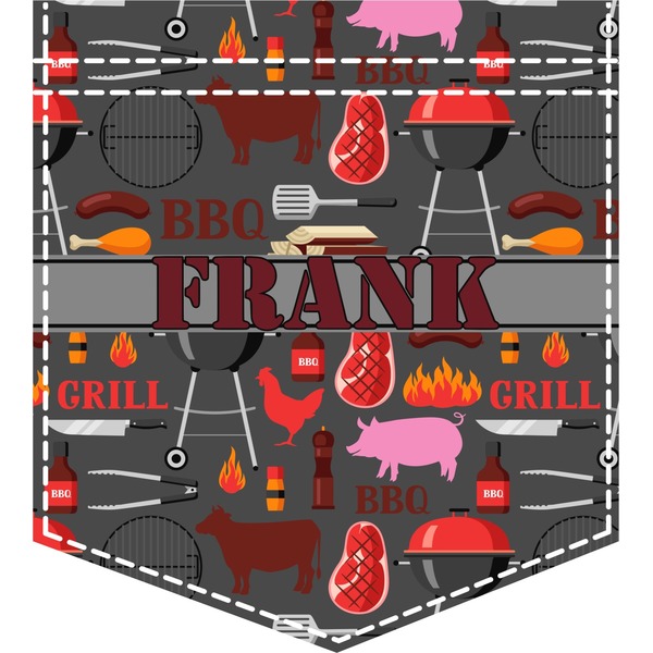 Custom Barbeque Iron On Faux Pocket (Personalized)