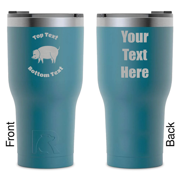 Custom Barbeque RTIC Tumbler - Dark Teal - Laser Engraved - Double-Sided (Personalized)