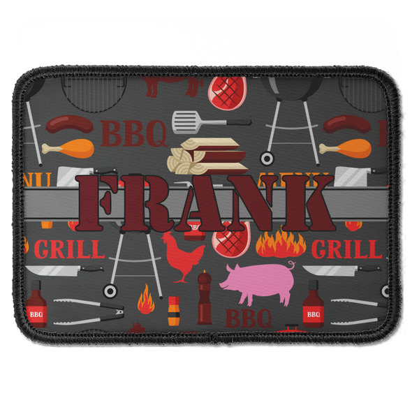 Custom Barbeque Iron On Rectangle Patch w/ Name or Text