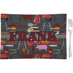 Barbeque Rectangular Glass Appetizer / Dessert Plate - Single or Set (Personalized)