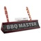 Barbeque Red Mahogany Nameplates with Business Card Holder - Angle