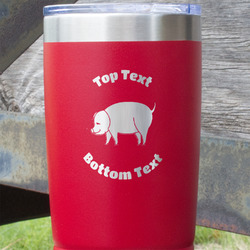 Barbeque 20 oz Stainless Steel Tumbler - Red - Single Sided (Personalized)