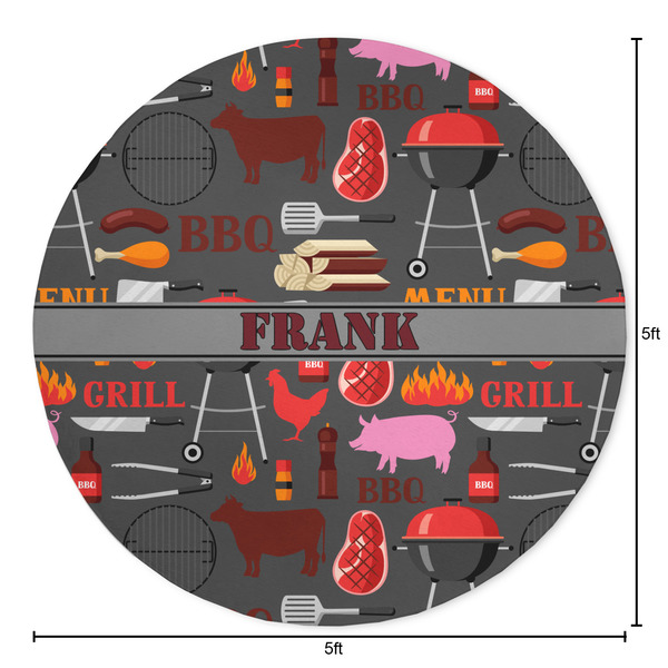 Barbeque Round Area Rug - Size