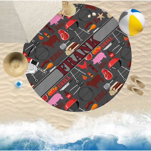 Barbeque Round Beach Towel Lifestyle