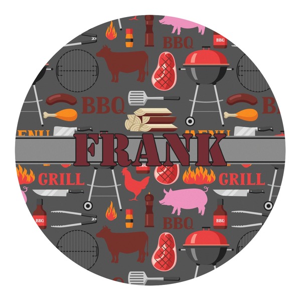 Custom Barbeque Round Decal - Small (Personalized)
