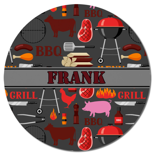 Barbeque Round Fridge Magnet - FRONT