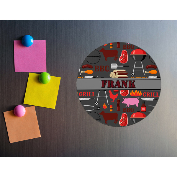 Barbeque Round Fridge Magnet - LIFESTYLE