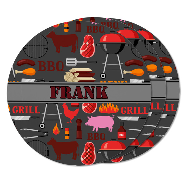 Barbeque Round Fridge Magnet - THREE