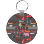 Barbeque Round Plastic Keychain (Personalized)
